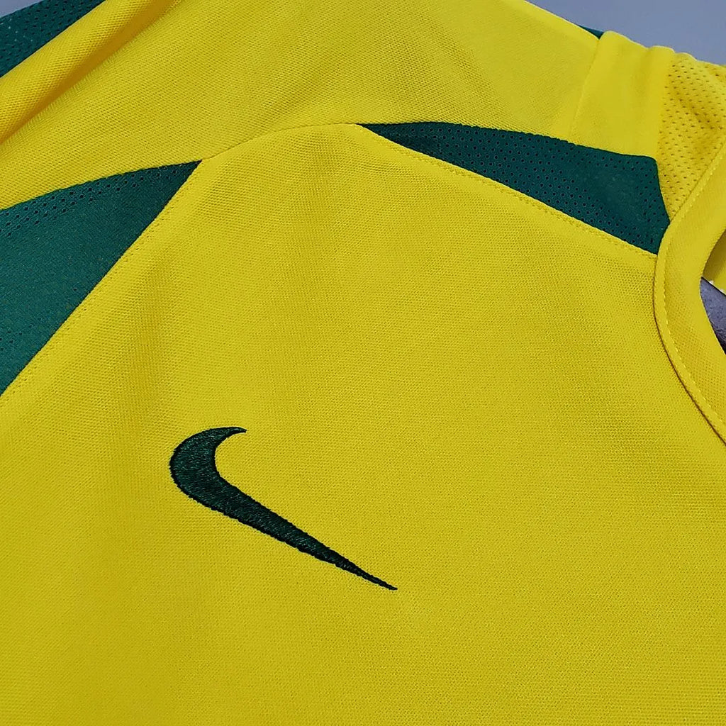Camiseta retro de Brasil para el Mundial de 2002 local