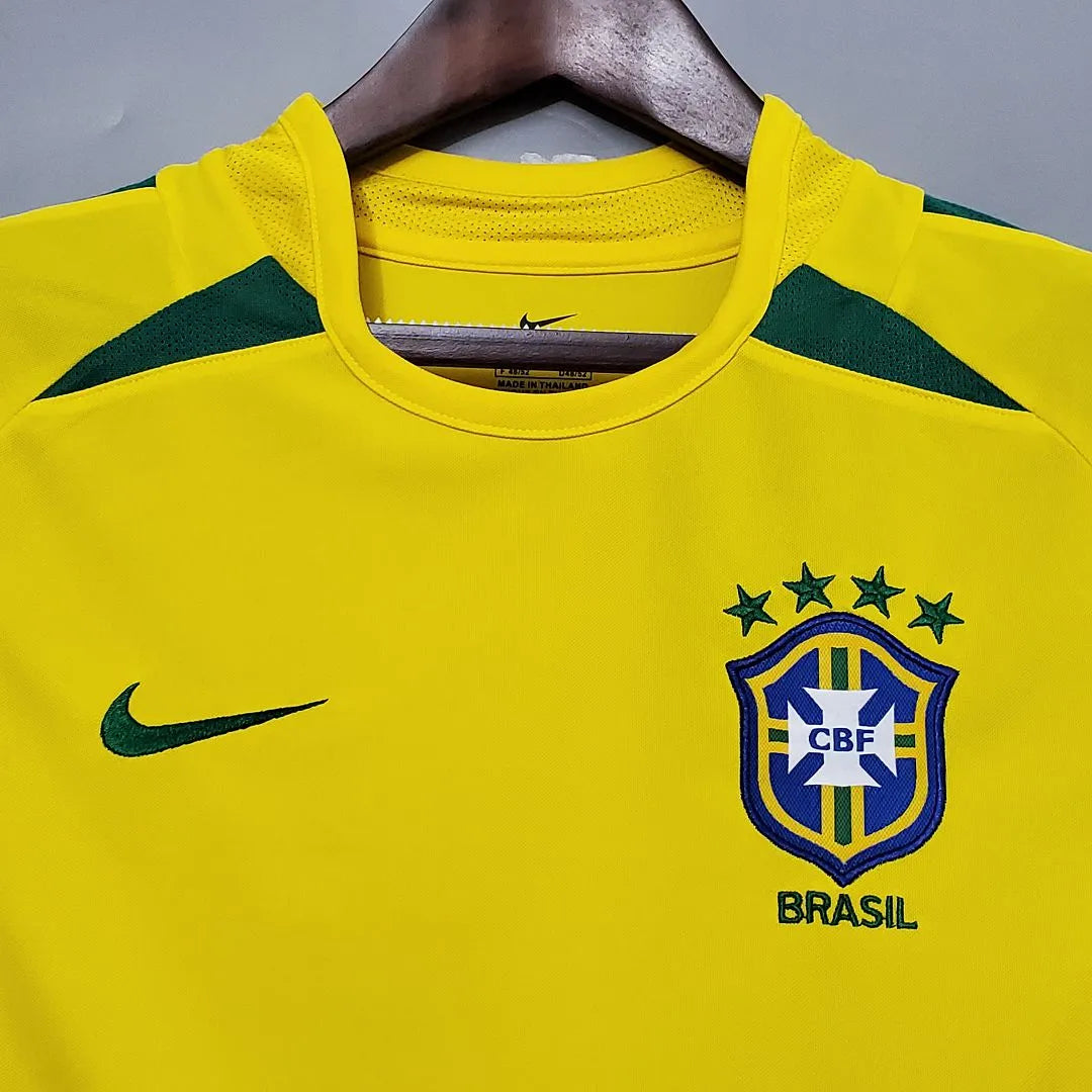 Camiseta retro de Brasil para el Mundial de 2002 local